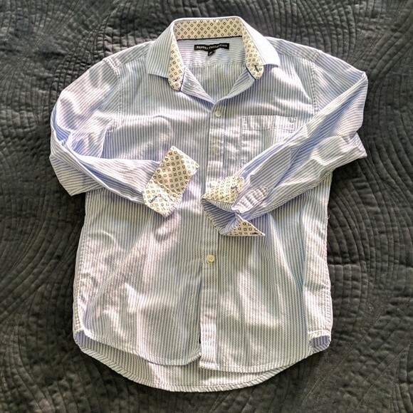 REPORT Collection Dress Shirt Contrast Cuff and Collar lining size 12 - Picture 1 of 3